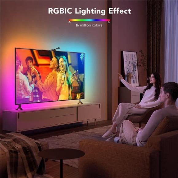 Envisual TV LED Backlight with Camera, RGBIC Wi-Fi TV Backlights for 55-65 inch - Picture 5 of 6